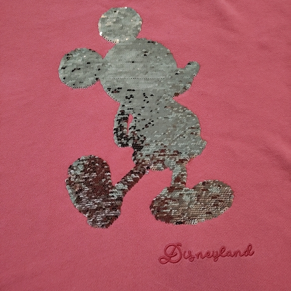 Disney Parks Women’s Mickey Mouse Disneyland Rose gold Sequins Coral Sweater 1X - Picture 5 of 10